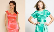 Long and short satin dresses: styles, colors and details